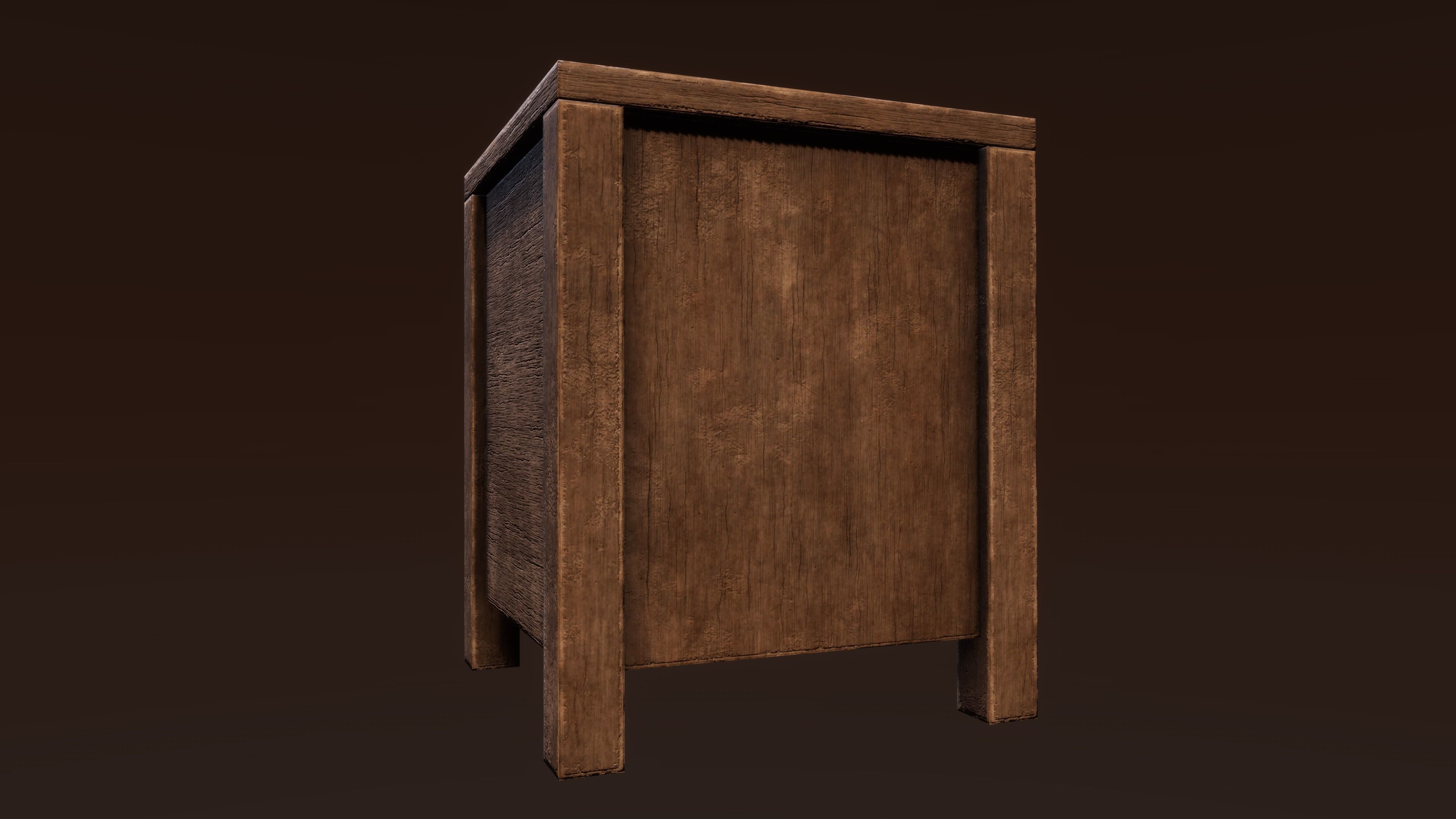 Old Furniture Game Ready Asset Low-poly 3D model_6