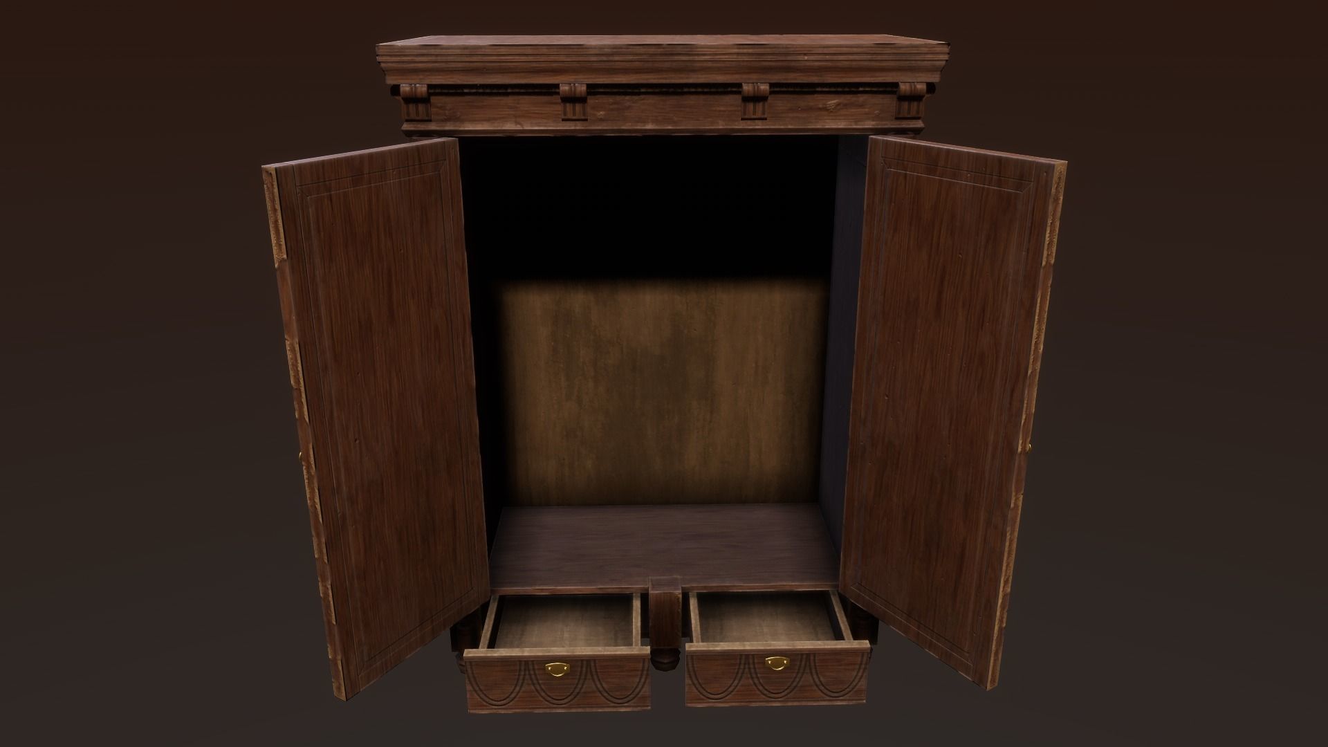 Old Furniture Game Ready Asset Low-poly 3D model_4