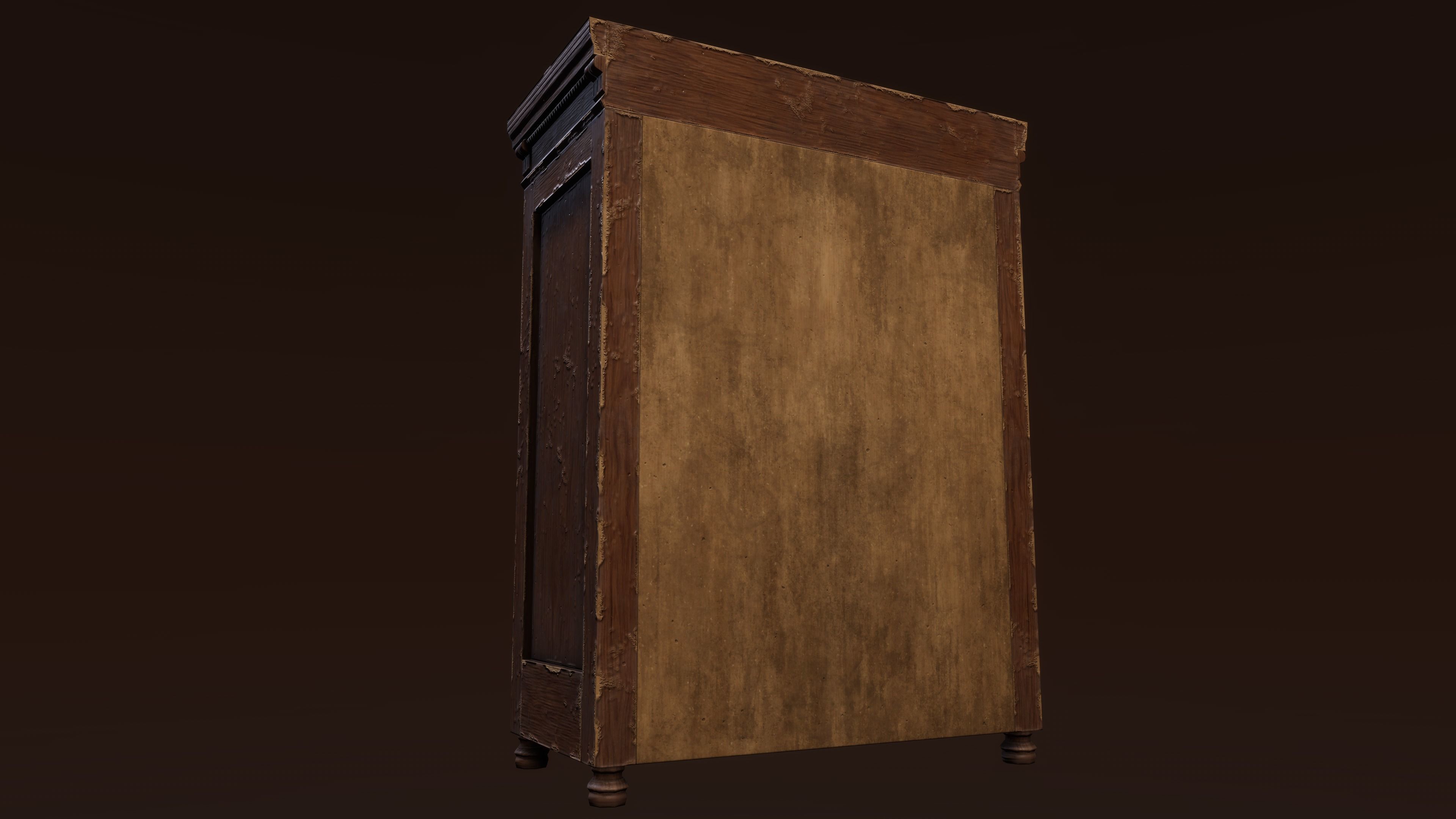 Old Furniture Game Ready Asset Low-poly 3D model_3