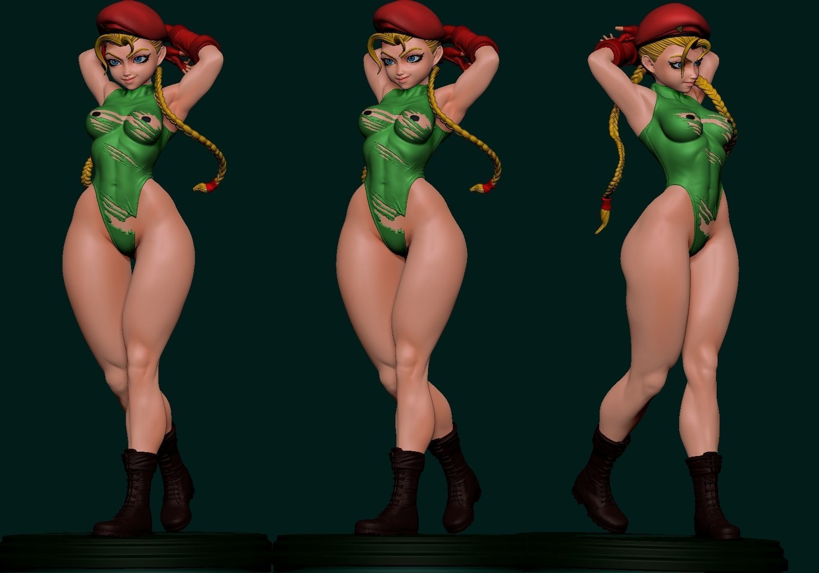cammy female figure in santa 3D print model_3