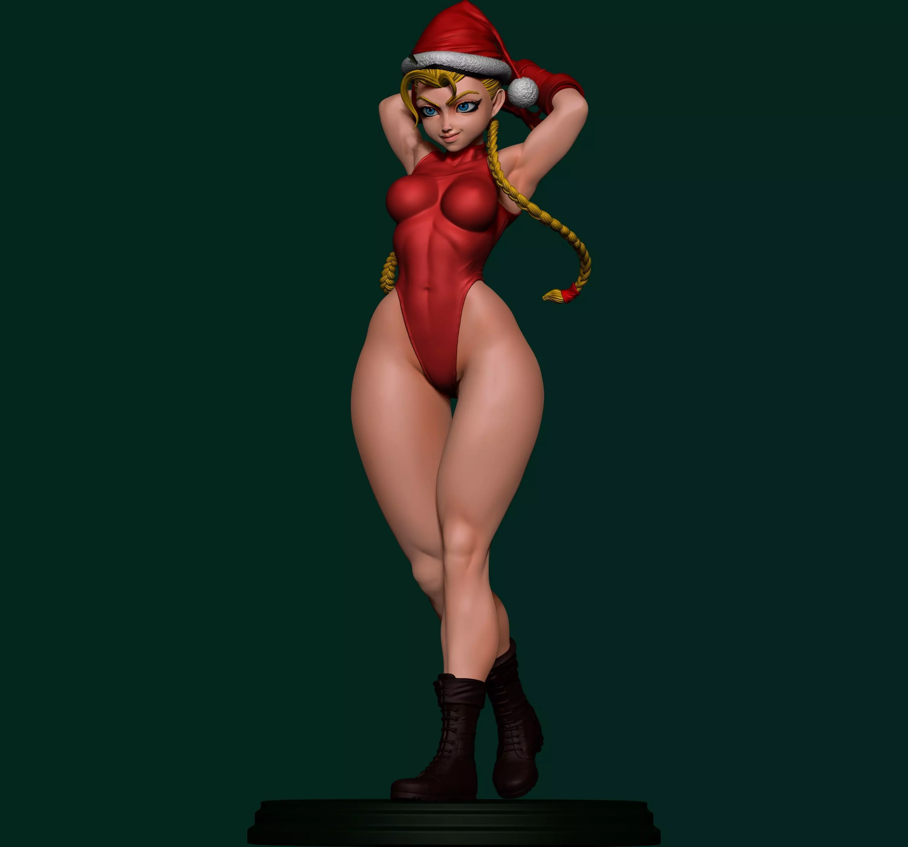cammy female figure in santa 3D print model_0