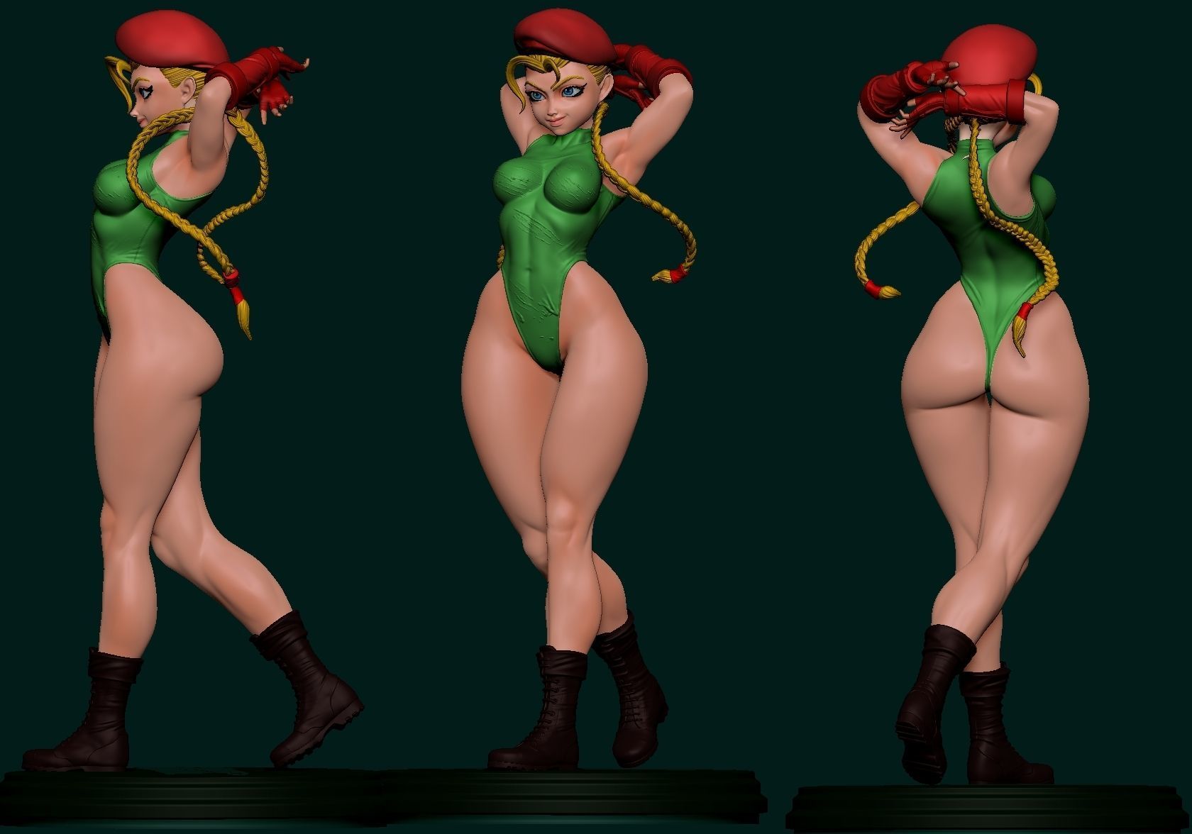 cammy female figure in santa 3D print model_5