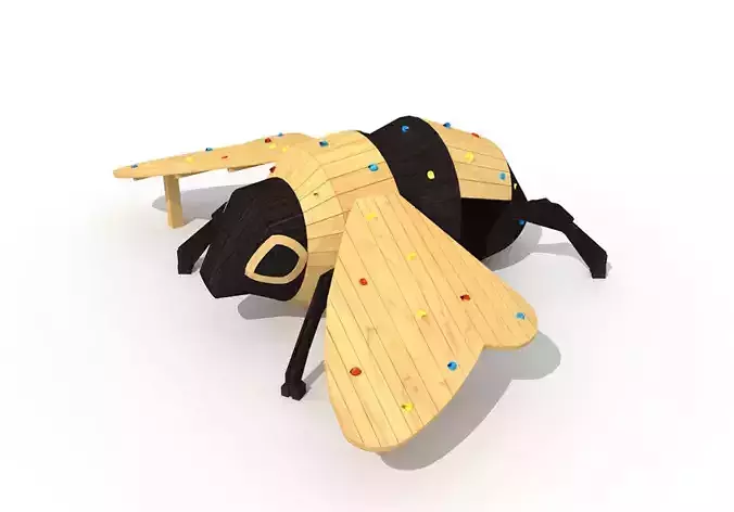 Wood bee climbing structure park playground equipment