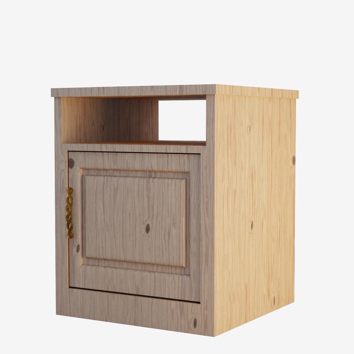 Bedside Table Low-poly 3D model_4