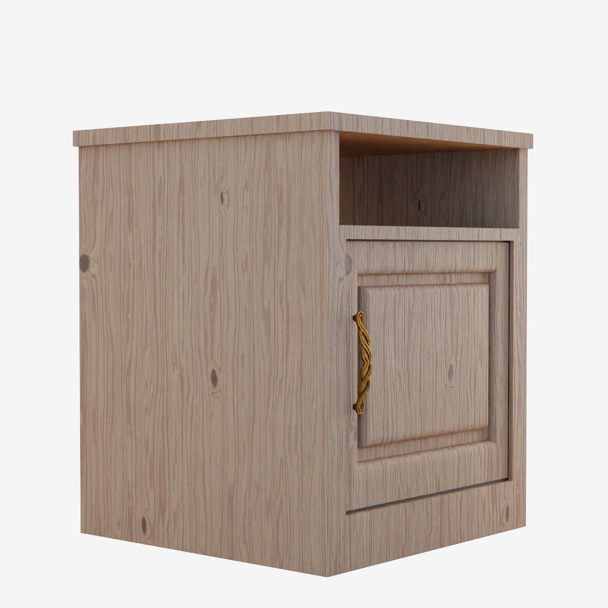 Bedside Table Low-poly 3D model_3