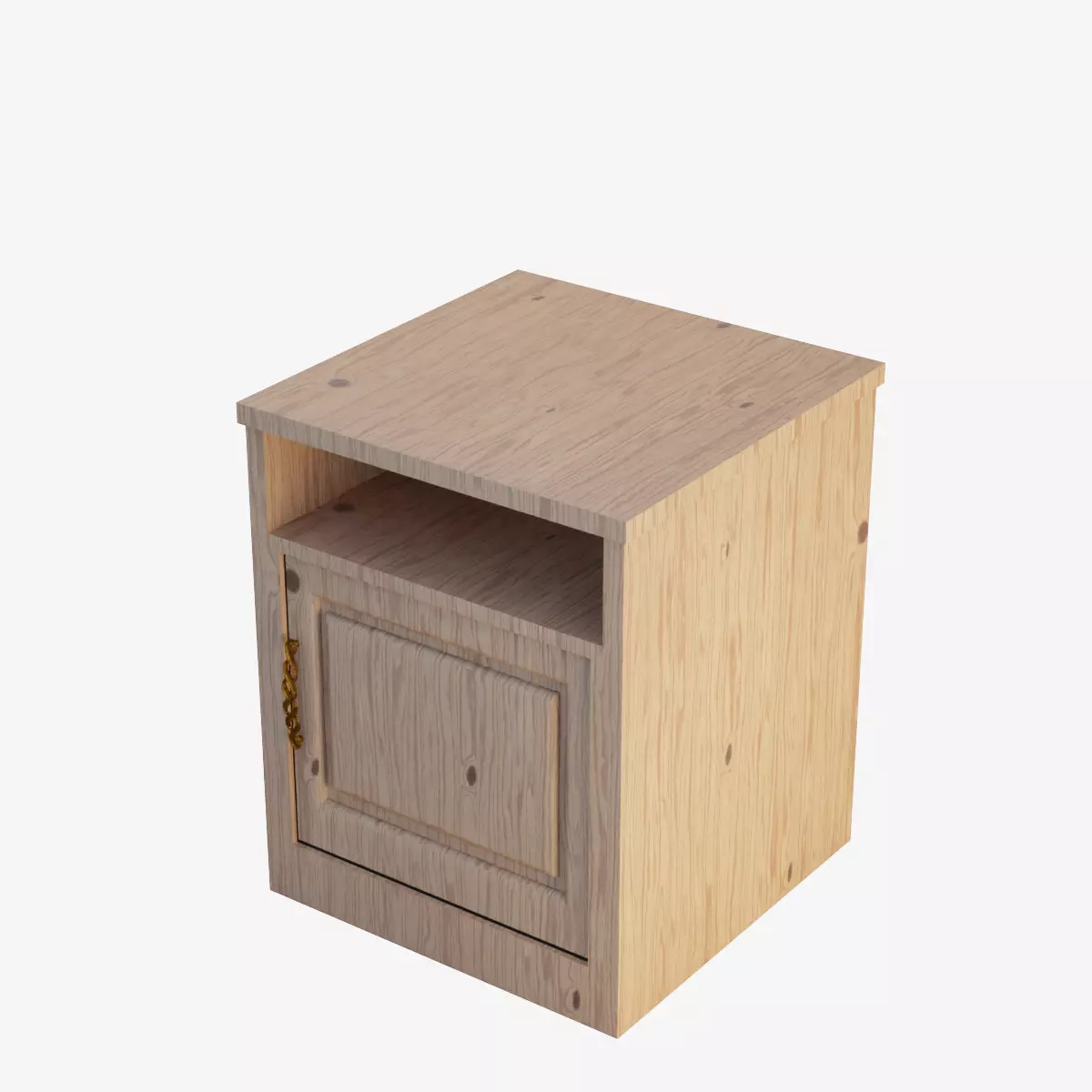 Bedside Table Low-poly 3D model_0