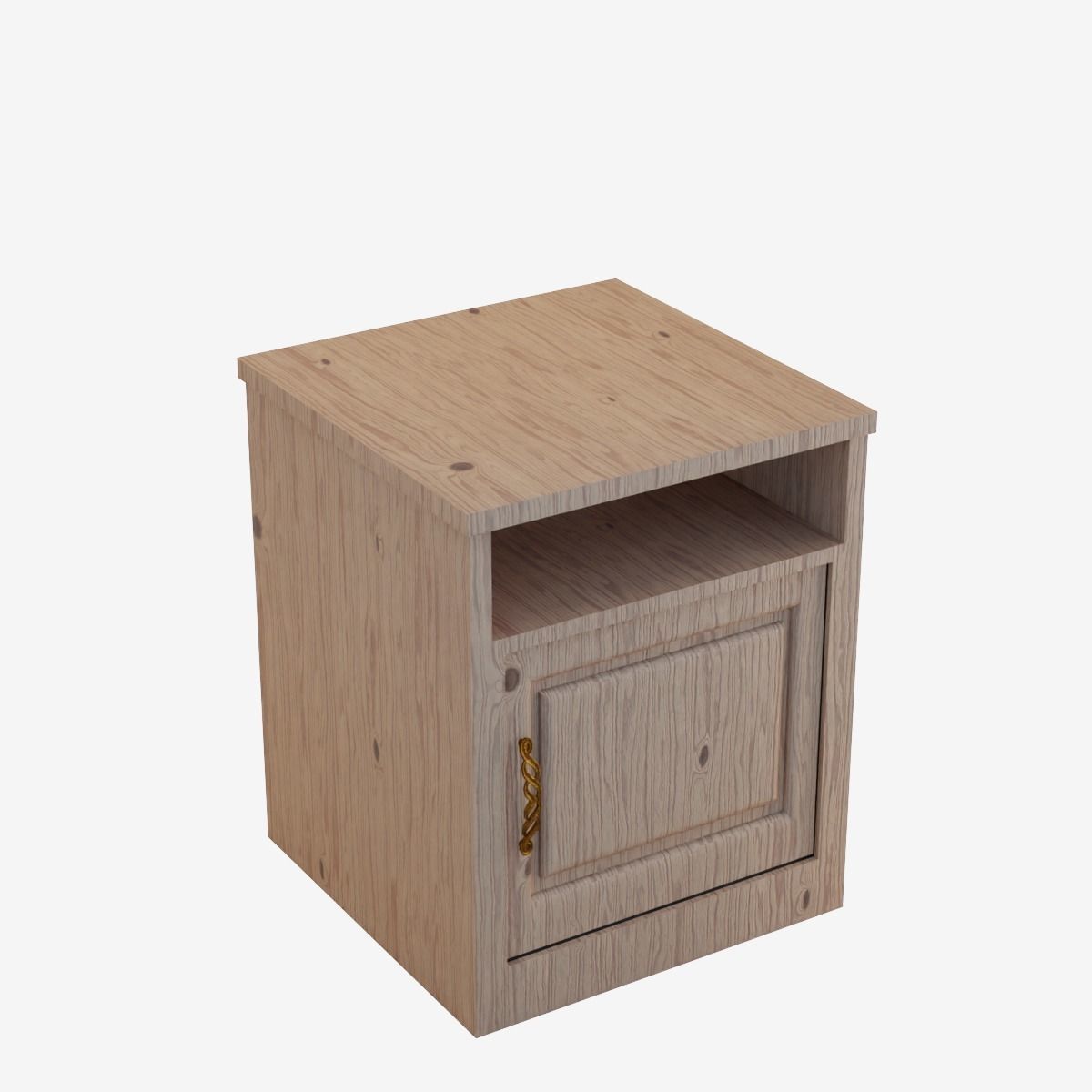 Bedside Table Low-poly 3D model_7