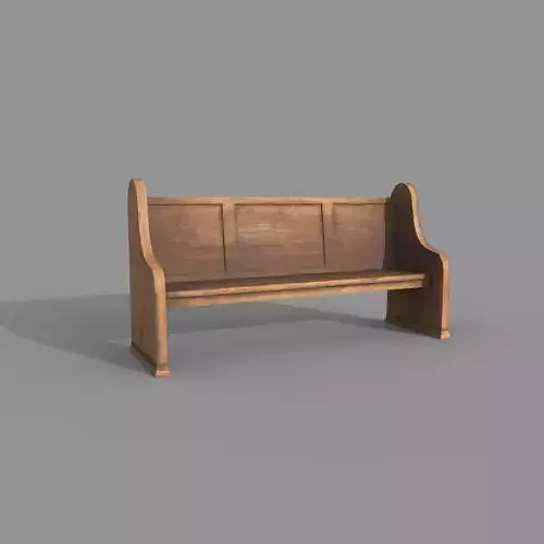 Church Bench Lowpoly Game-Ready PBR 3D Model Low-poly 3D model Church Bench Lowpoly Game-Ready PBR 3D Model Low-poly 3D model