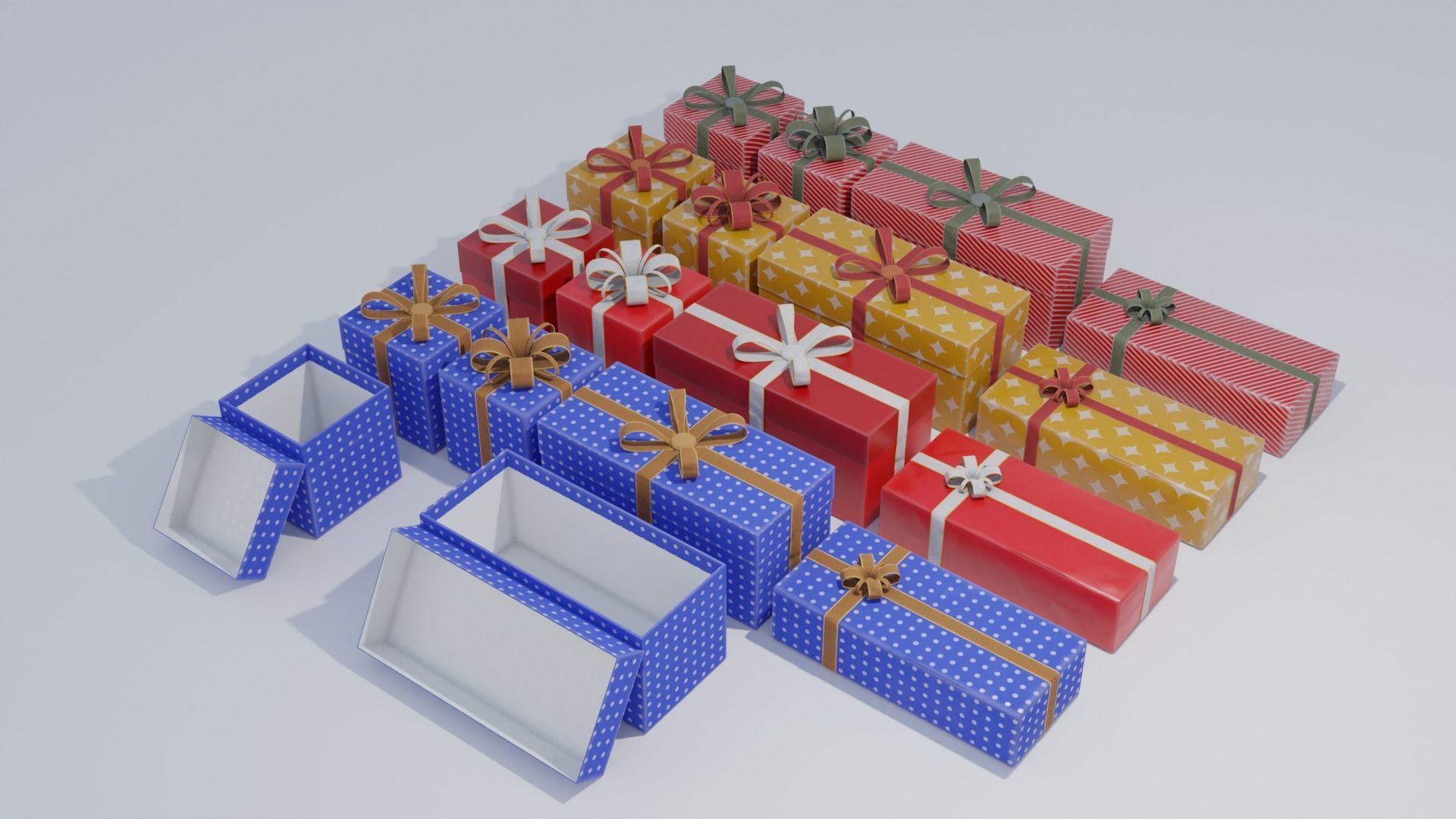 Ultimate Christmas Present set 4K and 2K Low-poly 3D model_1