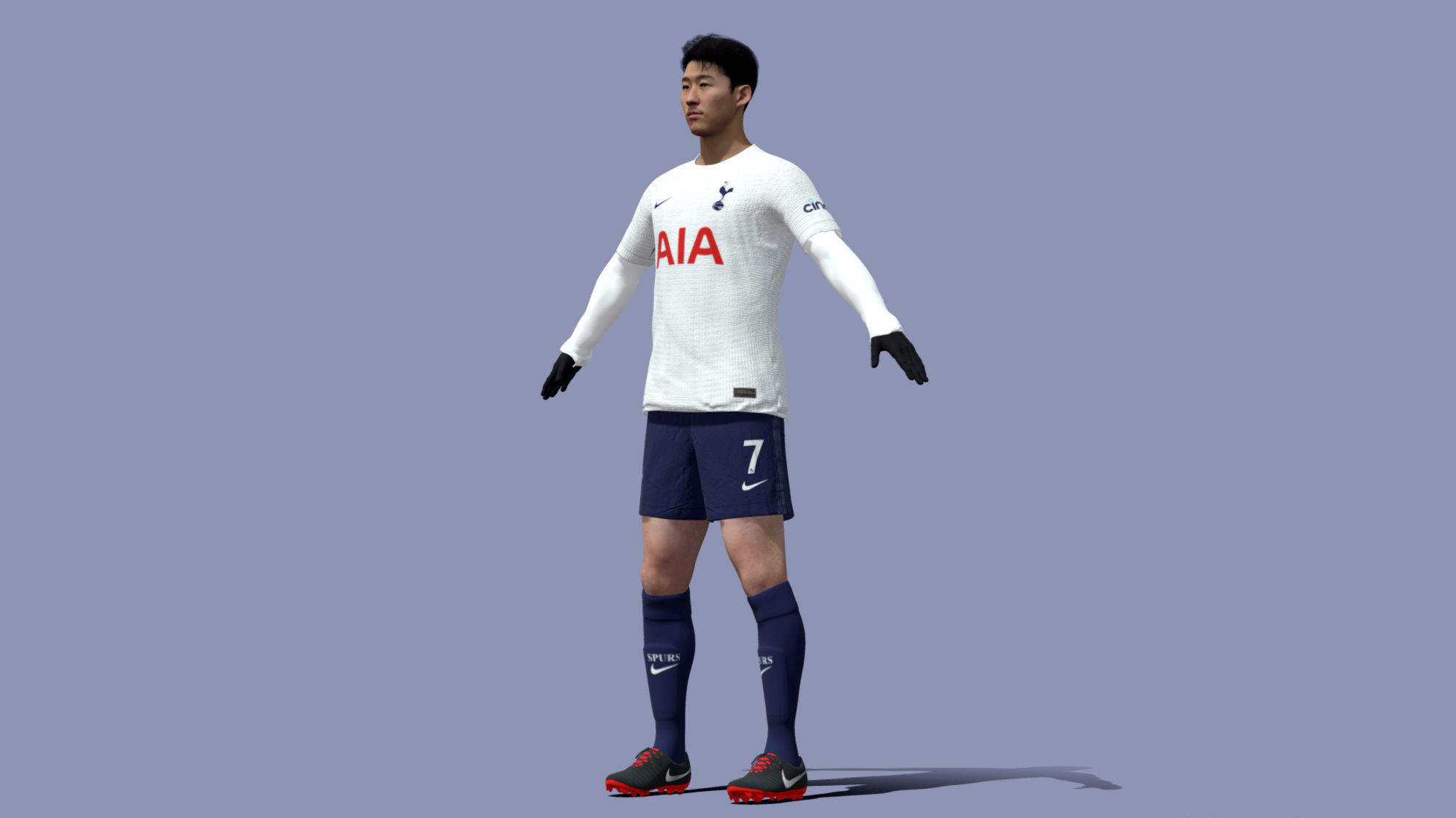 3D Rigged Son Heung-min Tottenham Hotspur  3D model_1