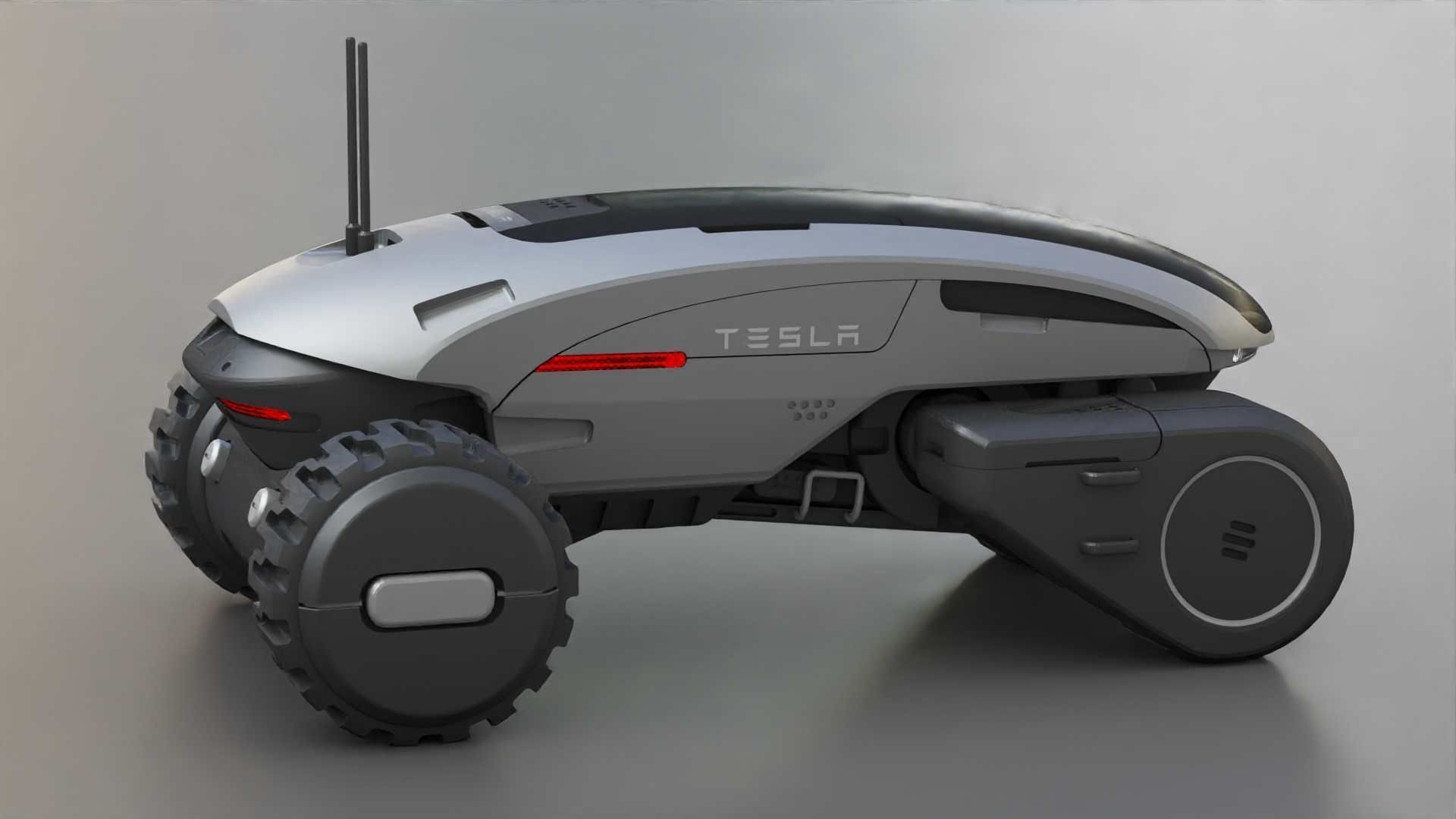TESLA MARS ROVER RIGGED 3D model_14