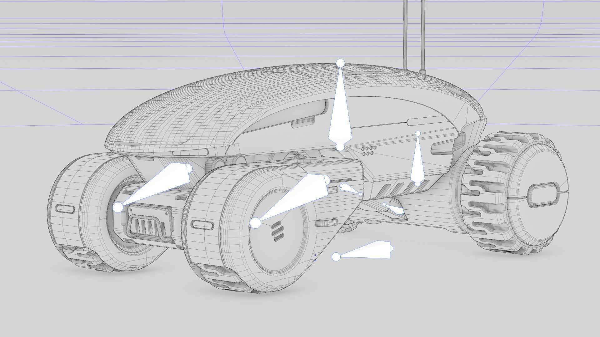 TESLA MARS ROVER RIGGED 3D model_35