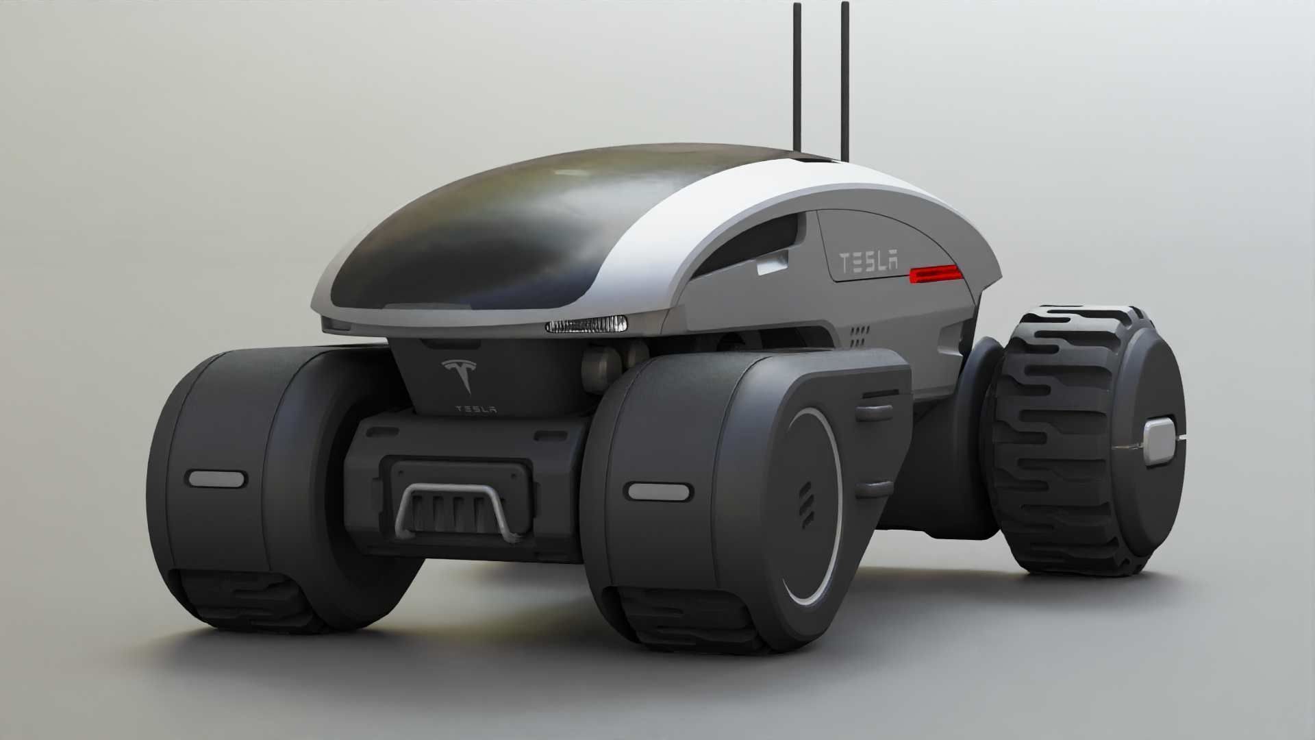 TESLA MARS ROVER RIGGED 3D model_3