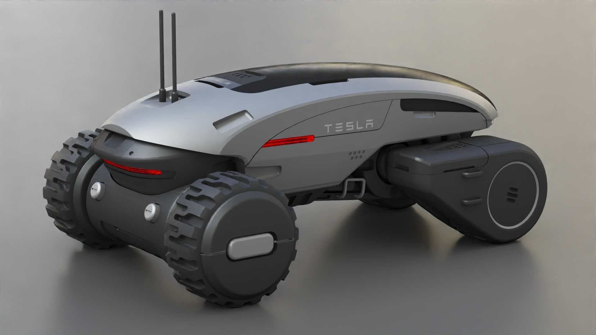 TESLA MARS ROVER RIGGED 3D model_15