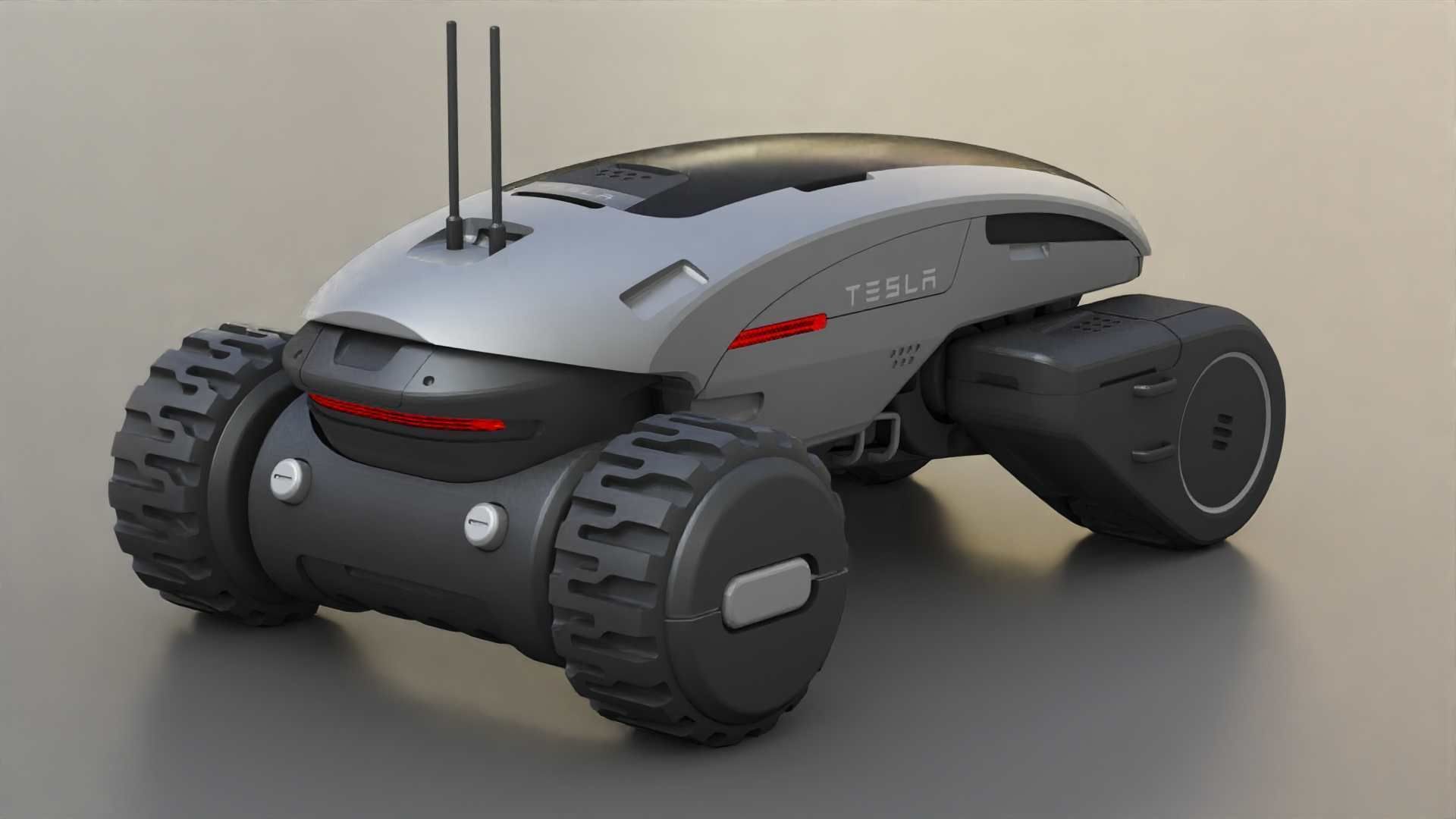 TESLA MARS ROVER RIGGED 3D model_16