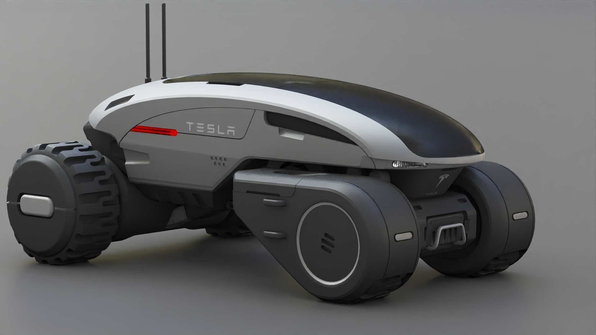 TESLA MARS ROVER RIGGED 3D model_9
