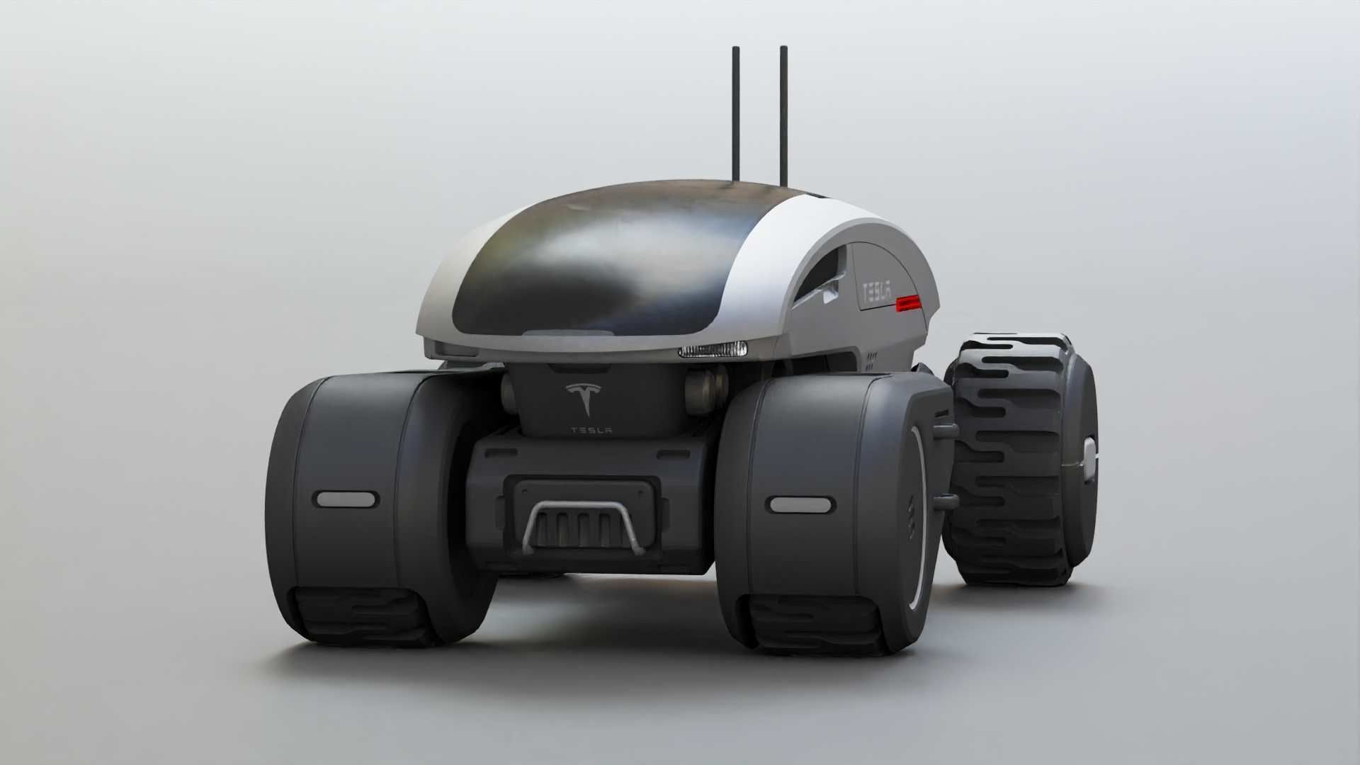 TESLA MARS ROVER RIGGED 3D model_4