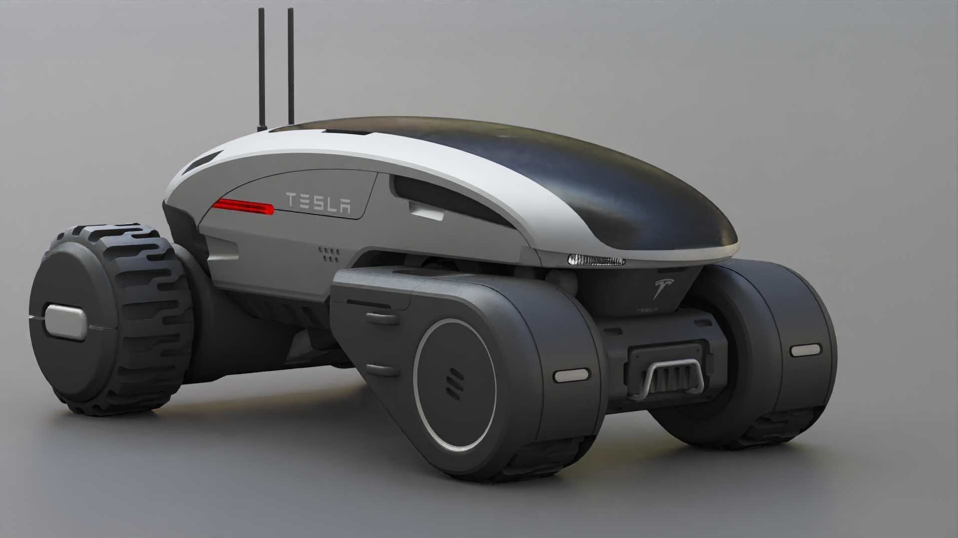 TESLA MARS ROVER RIGGED 3D model_8