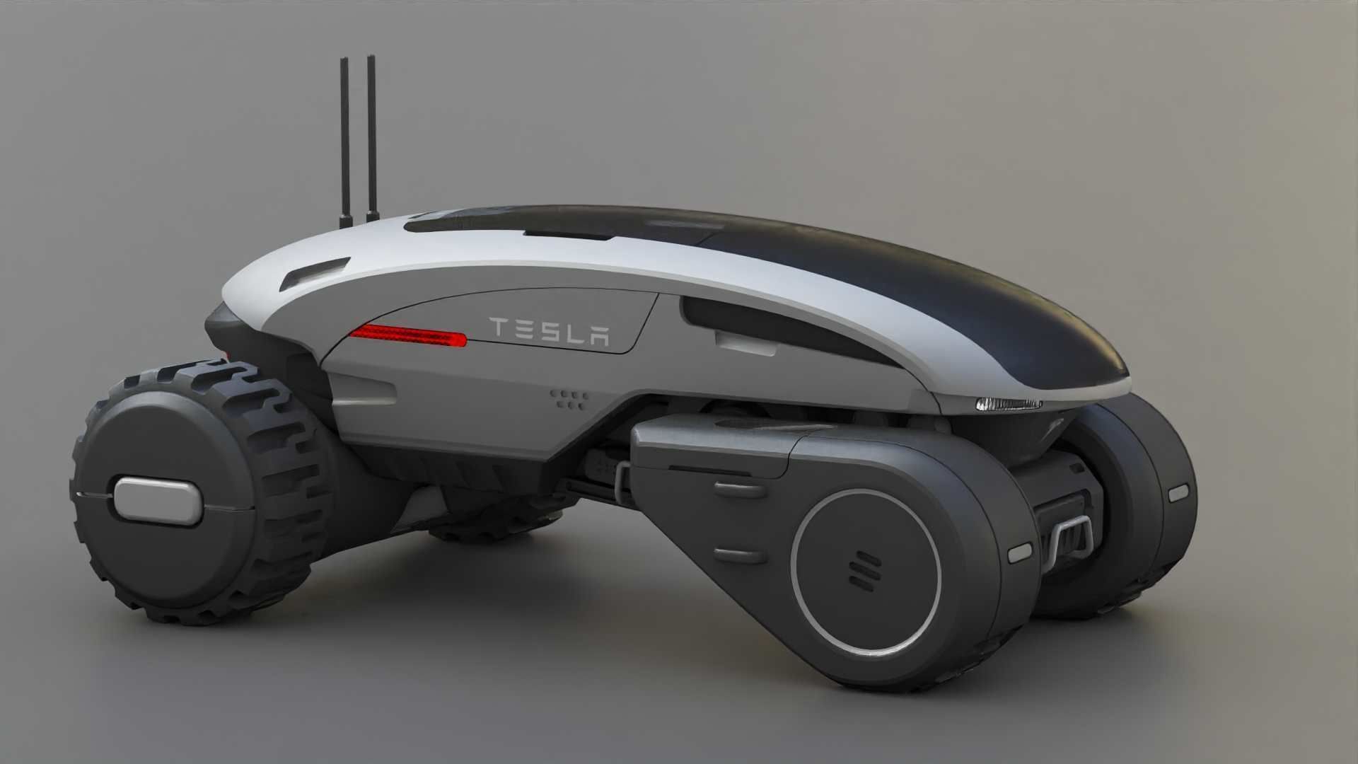 TESLA MARS ROVER RIGGED 3D model_10