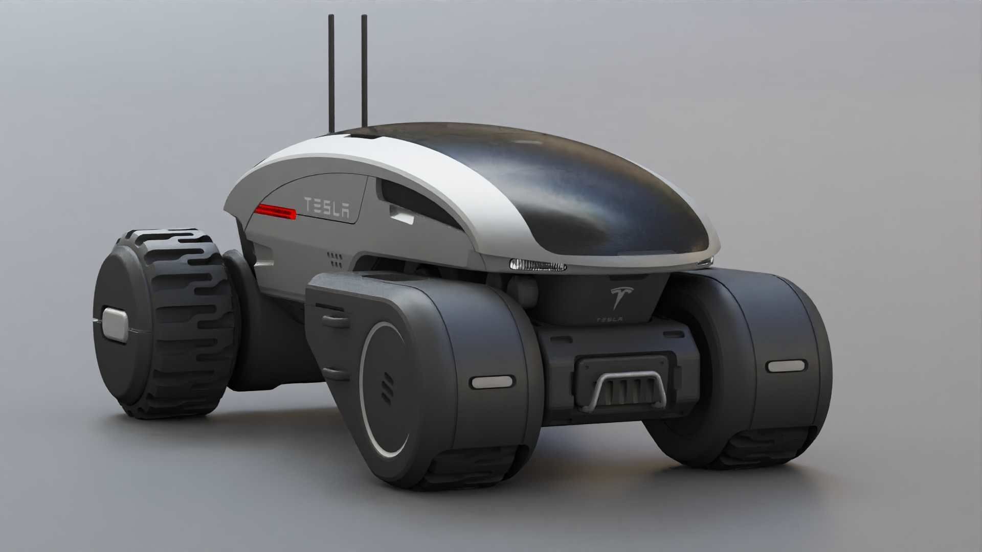 TESLA MARS ROVER RIGGED 3D model_7