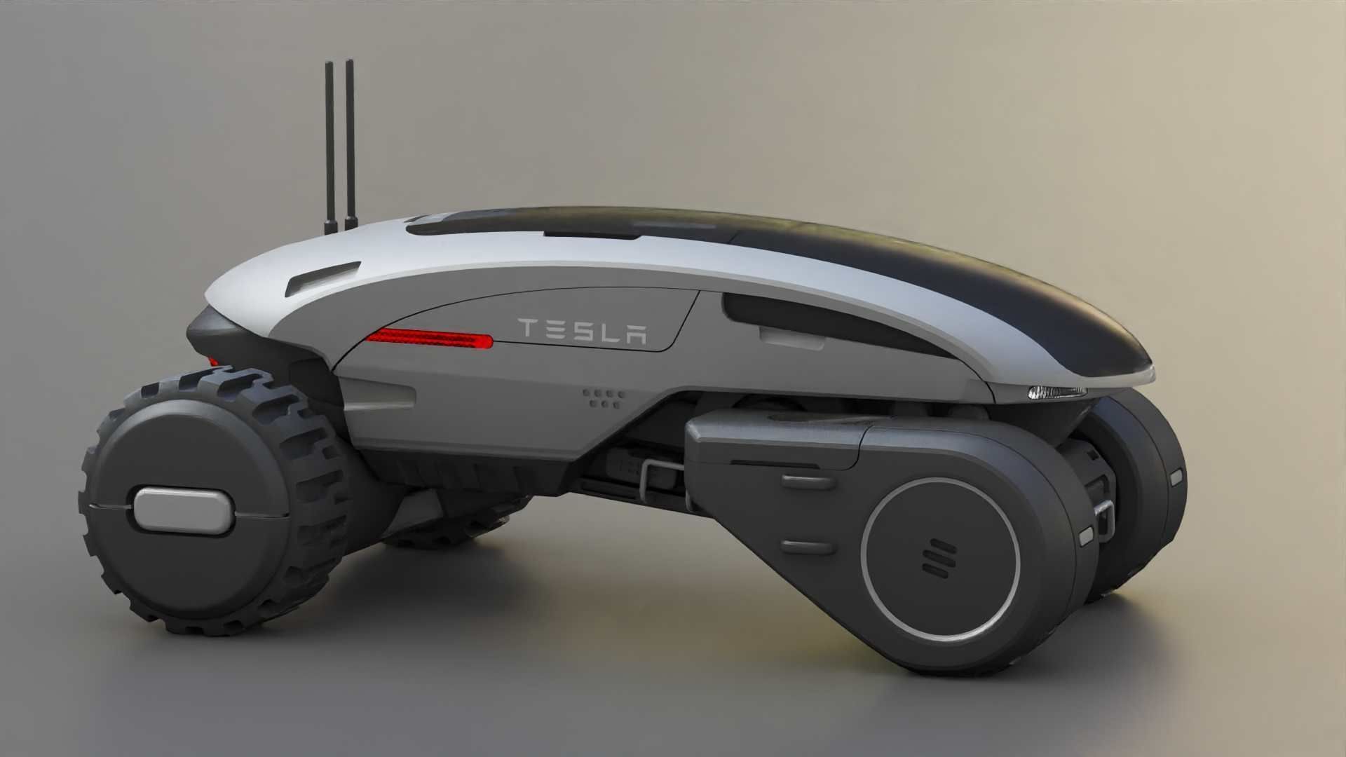 TESLA MARS ROVER RIGGED 3D model_11