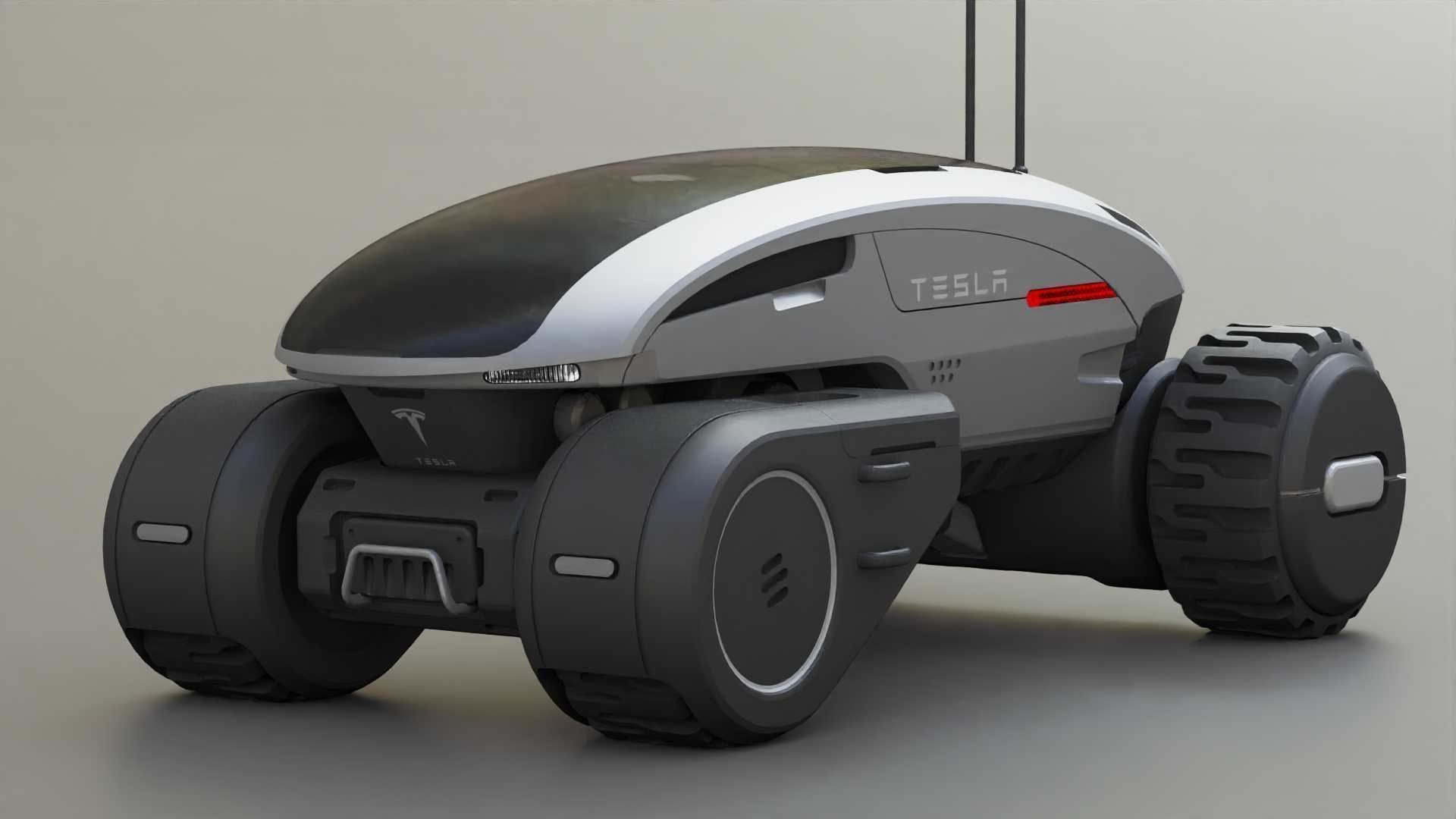 TESLA MARS ROVER RIGGED 3D model_2