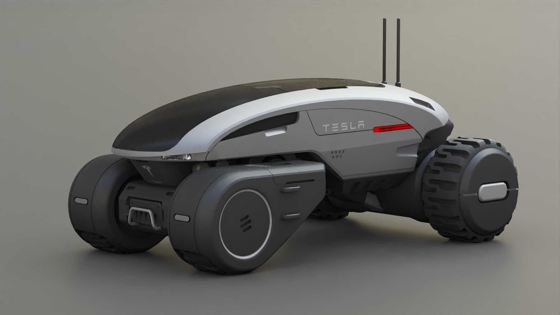 TESLA MARS ROVER RIGGED 3D model_1