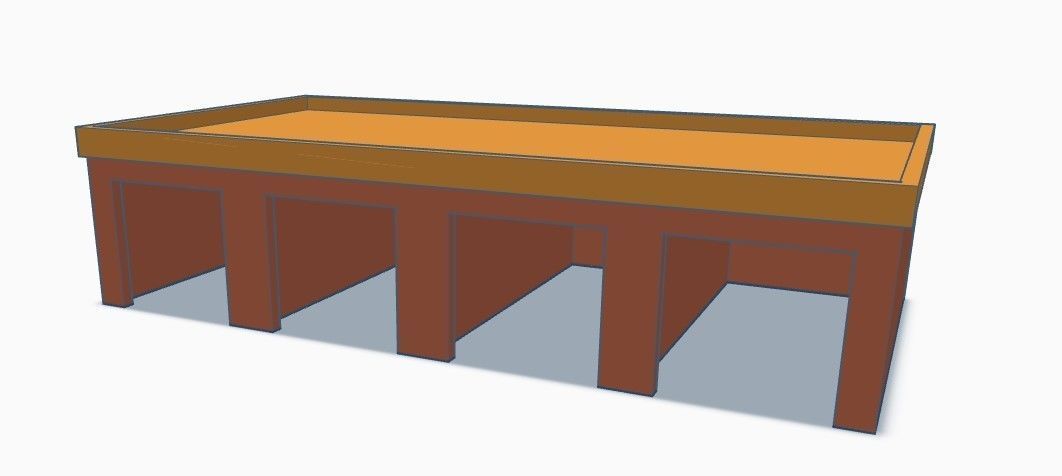 Z Gauge and HO Spur - multiple garage blocks model train 3D print model_2