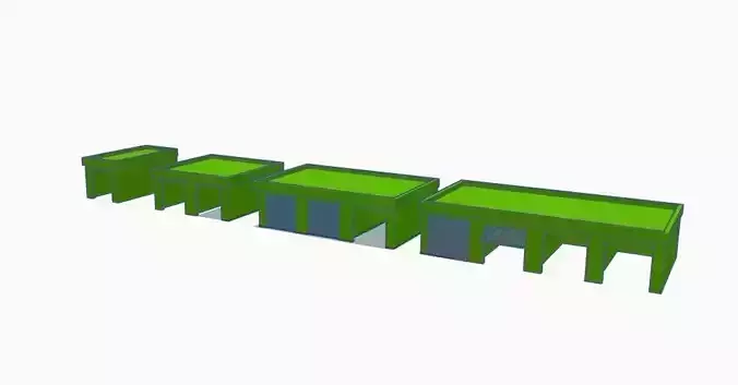Z Gauge and HO Spur - multiple garage blocks model train 3D print model