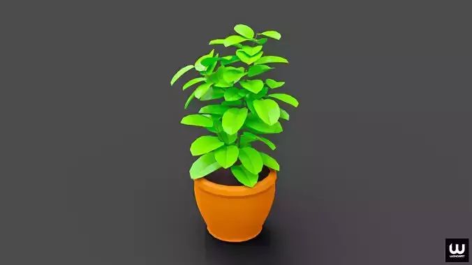 Low poly 3D Pot Plant Game Ready Asset