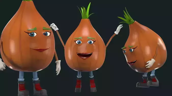 Cartoon food onion girl