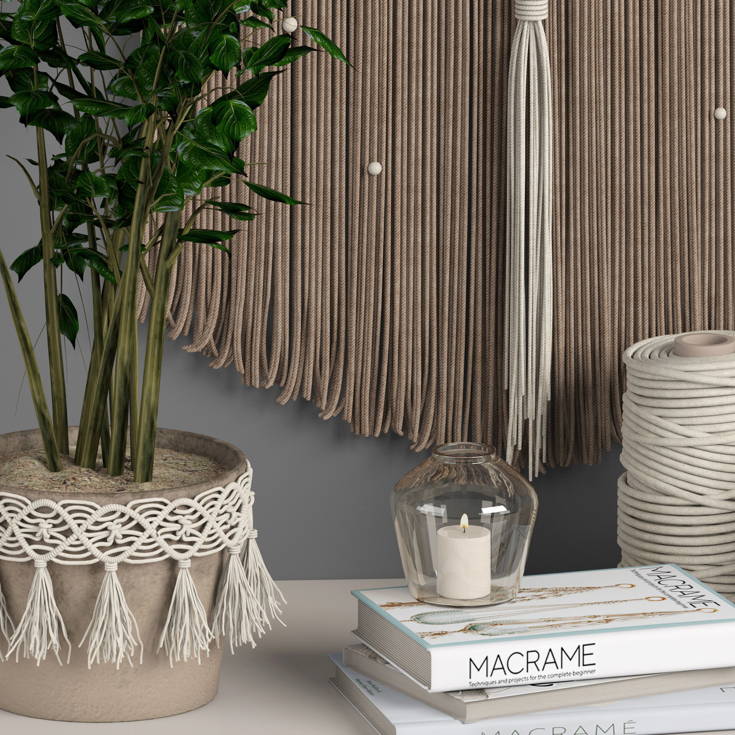 macrame decor set 09 3D model_1