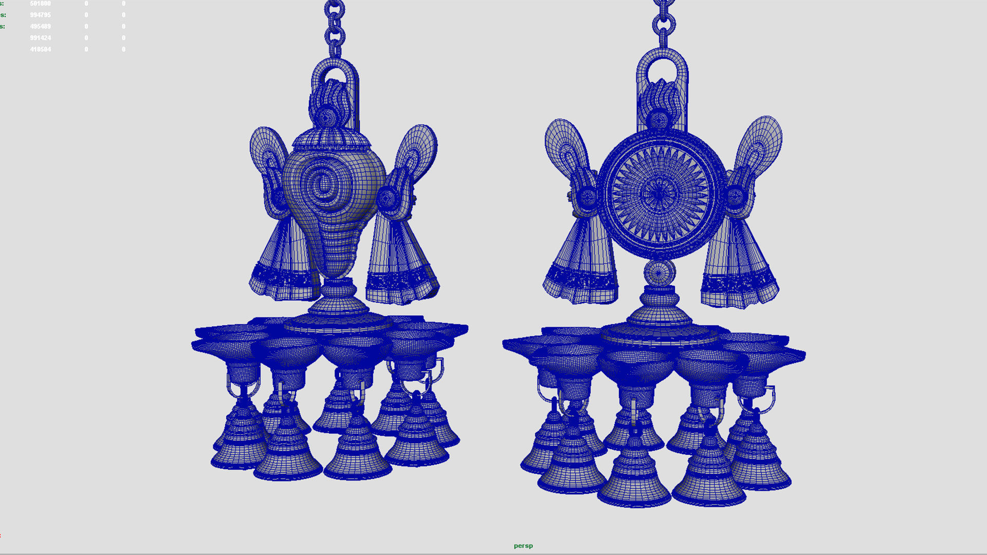 oil lamp shanku chakra balaji  maya 2013 3D model_9