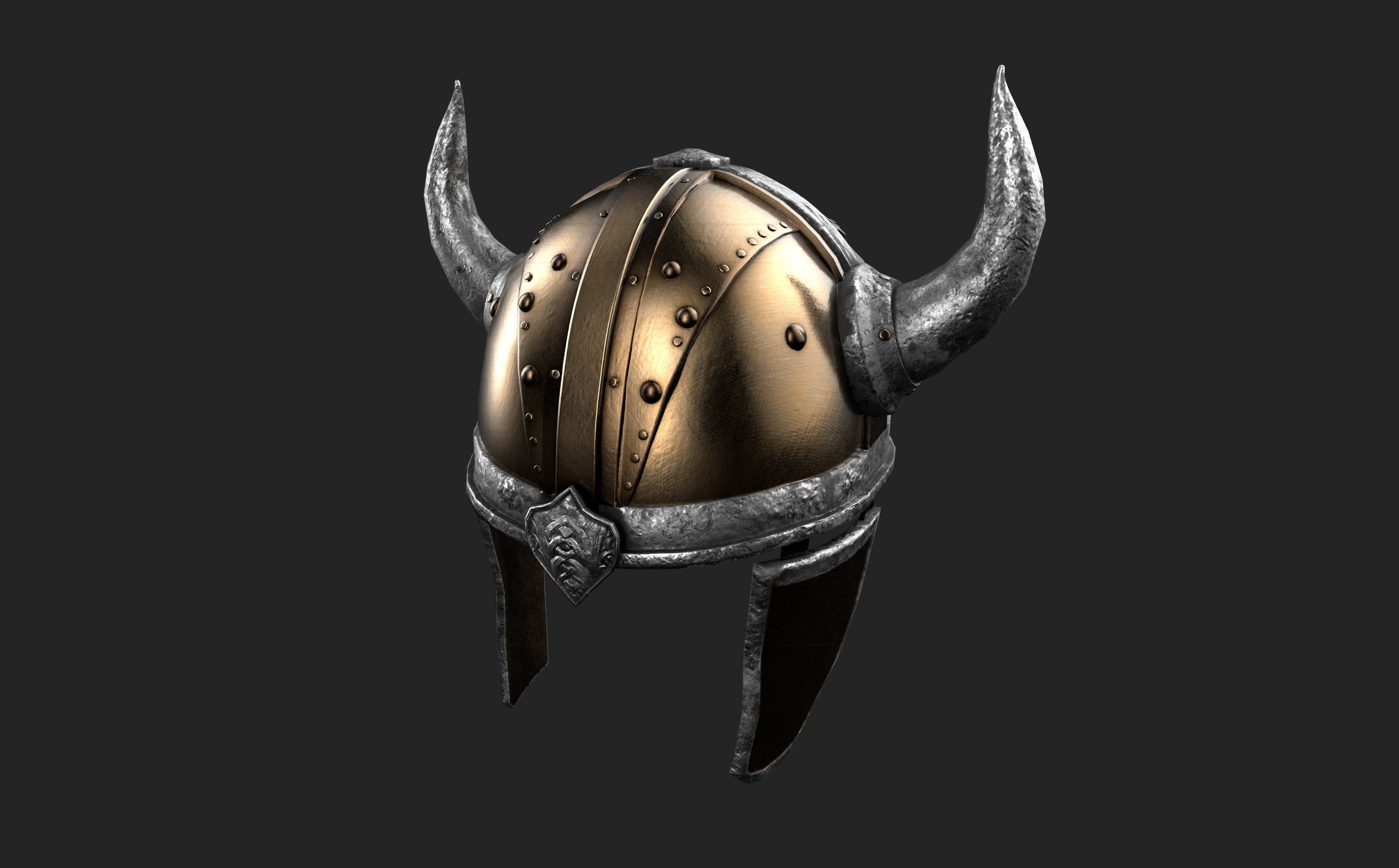 Viking Helmet Game-Ready PBR Low-poly 3D model_2