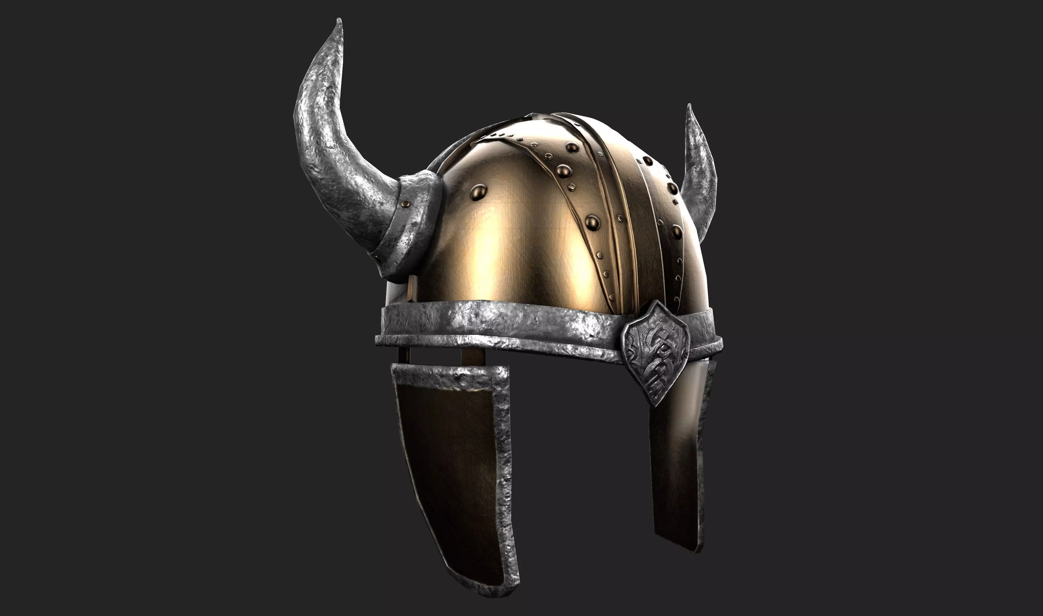 Viking Helmet Game-Ready PBR Low-poly 3D model_0