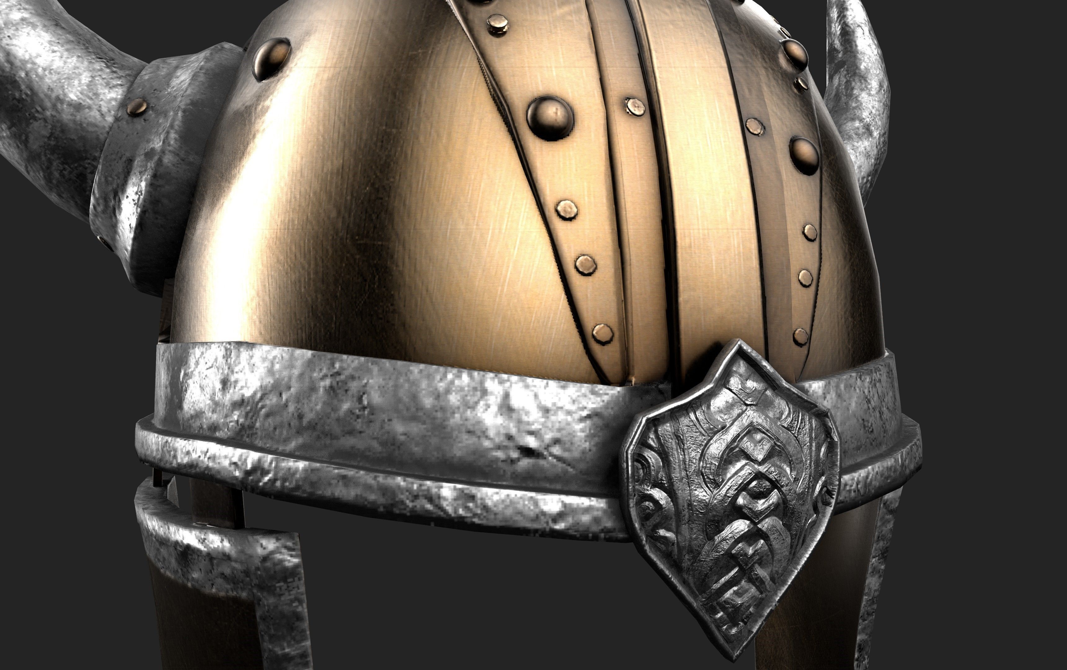 Viking Helmet Game-Ready PBR Low-poly 3D model_4