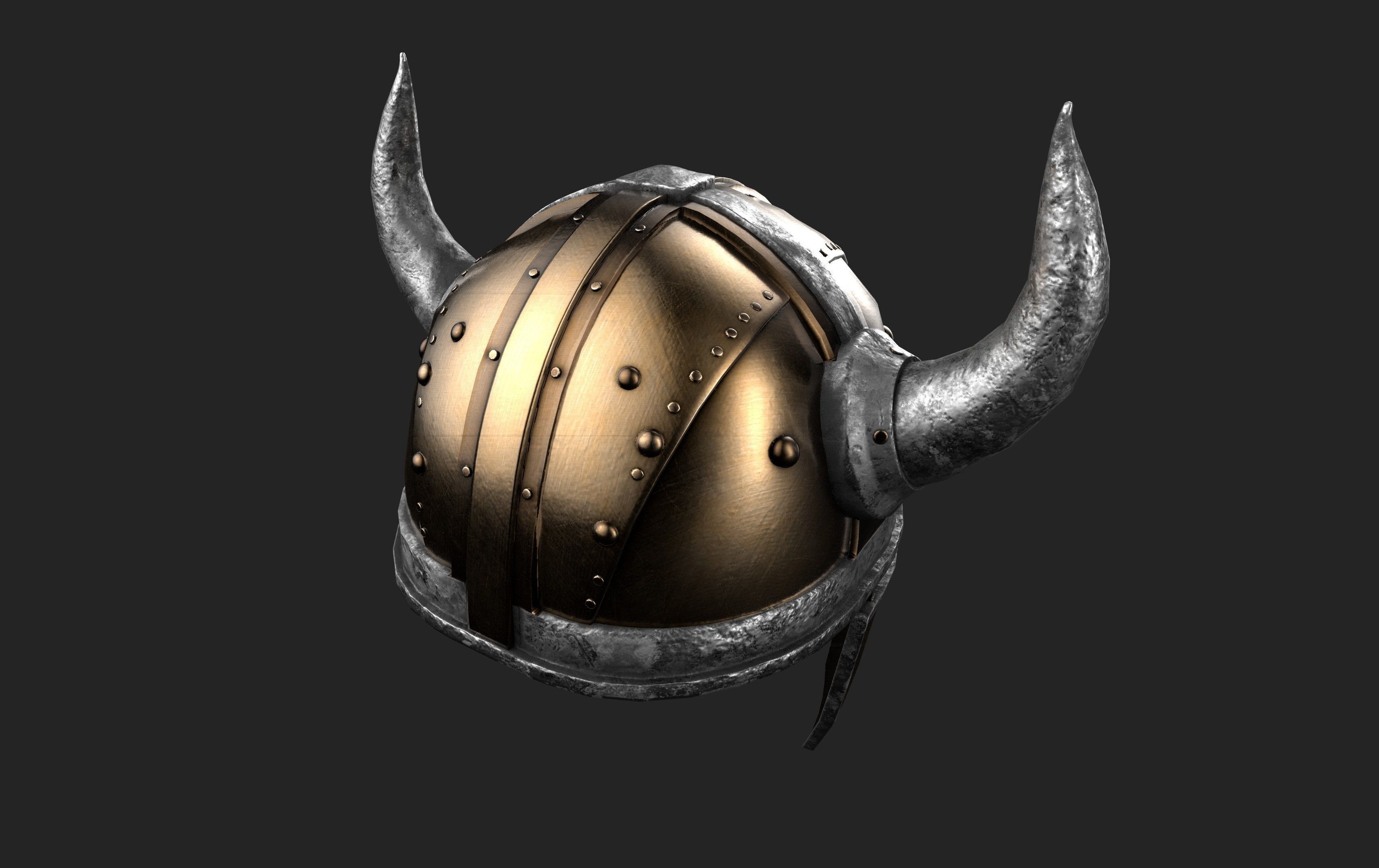 Viking Helmet Game-Ready PBR Low-poly 3D model_3