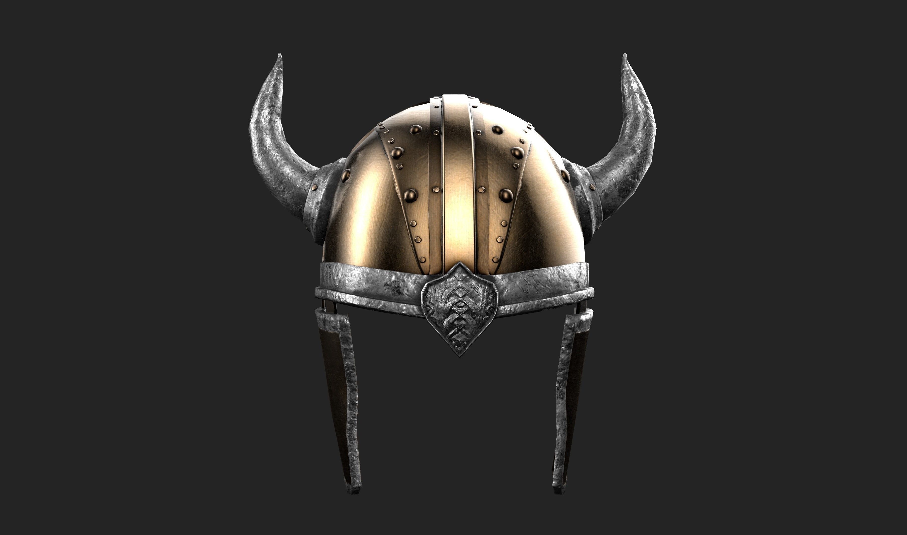 Viking Helmet Game-Ready PBR Low-poly 3D model_1