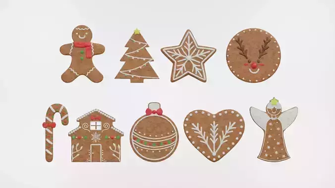 Gingerbread Christmas Cookie Set 2