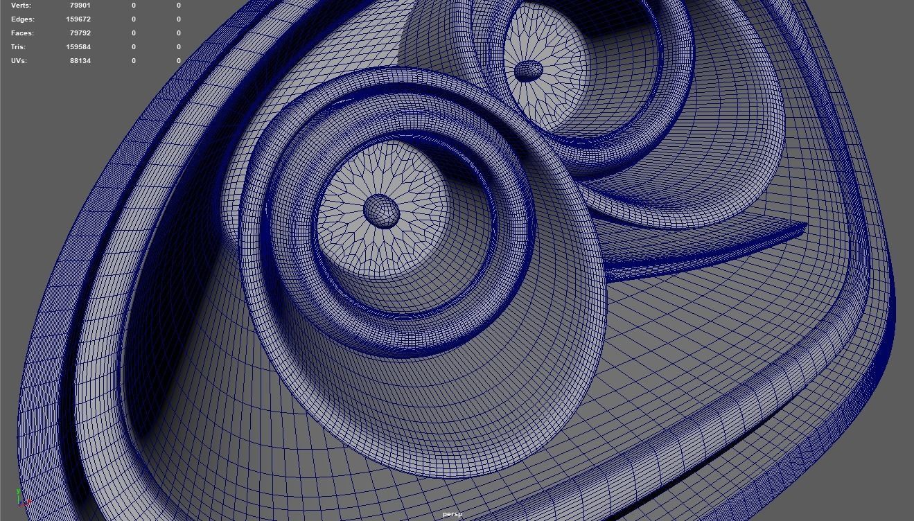 Porsche Headlights Low-poly 3D model_10