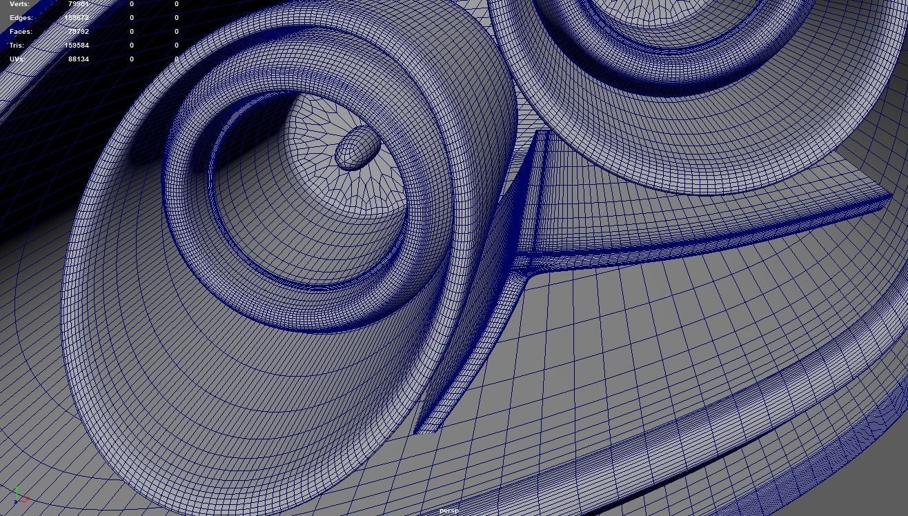 Porsche Headlights Low-poly 3D model_12