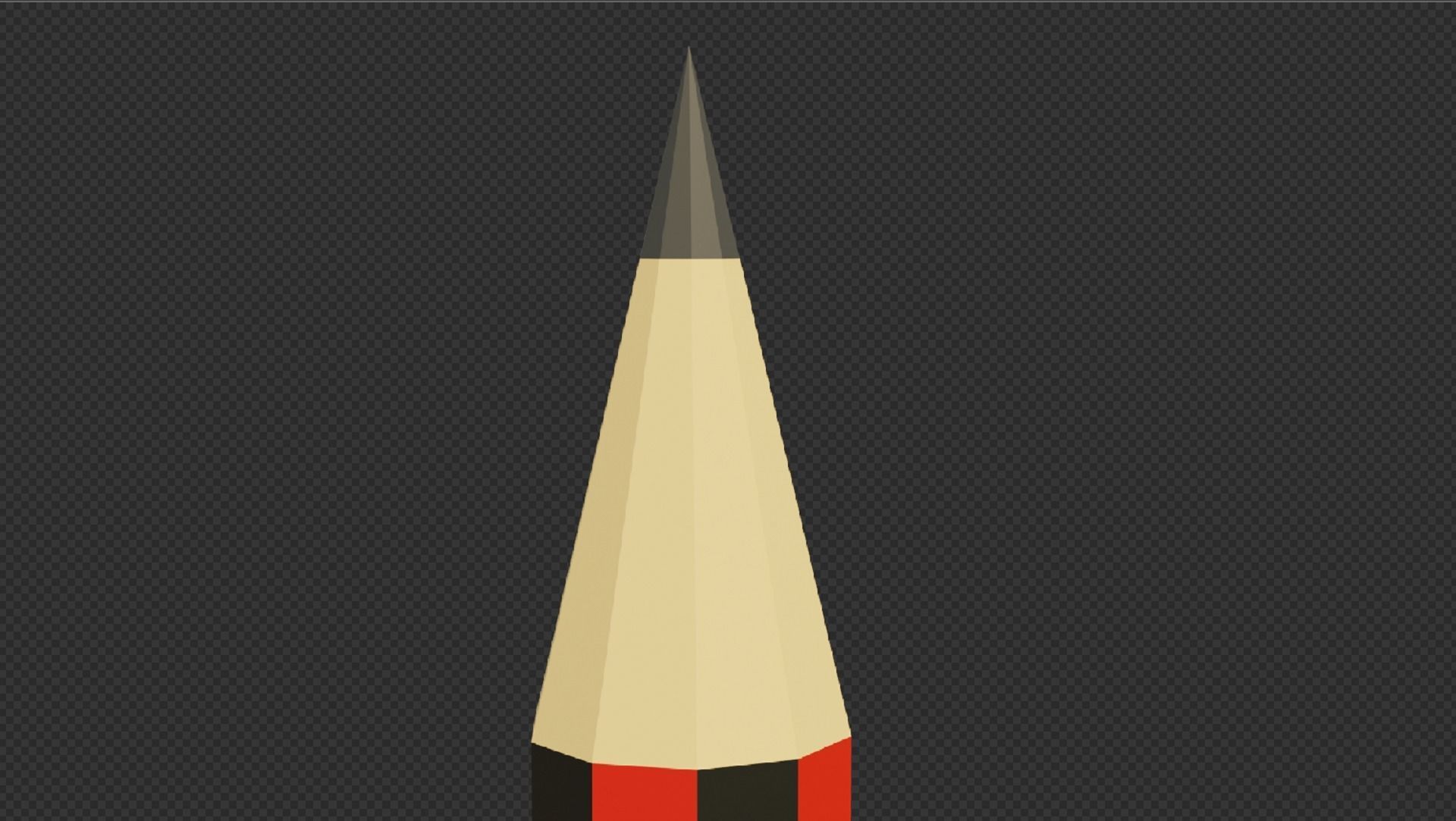 Low poly pencil with textures Low-poly 3D model_1
