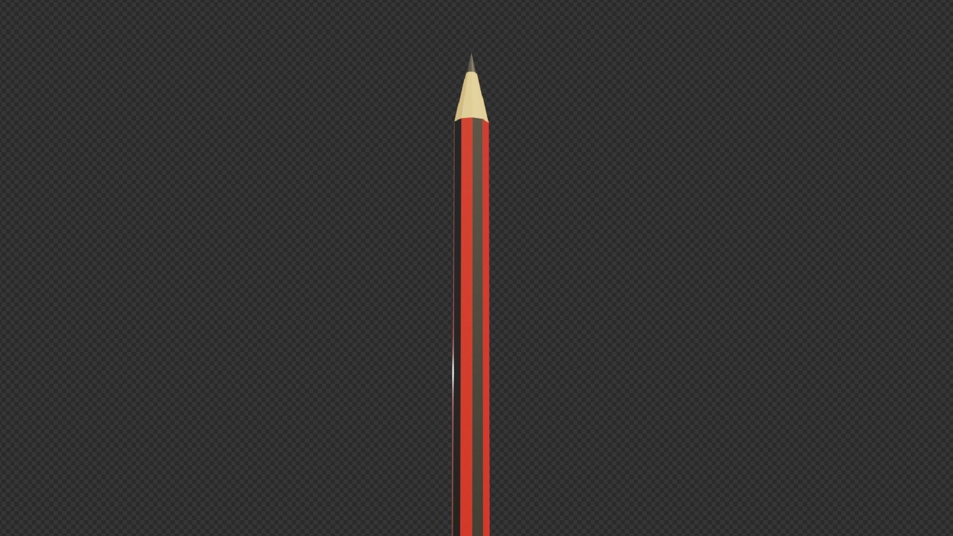 Low poly pencil with textures Low-poly 3D model_4