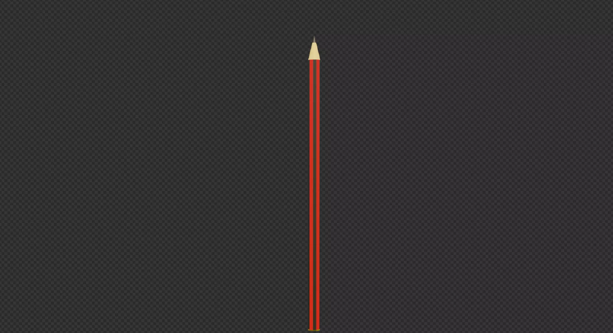 Low poly pencil with textures Low-poly 3D model_0