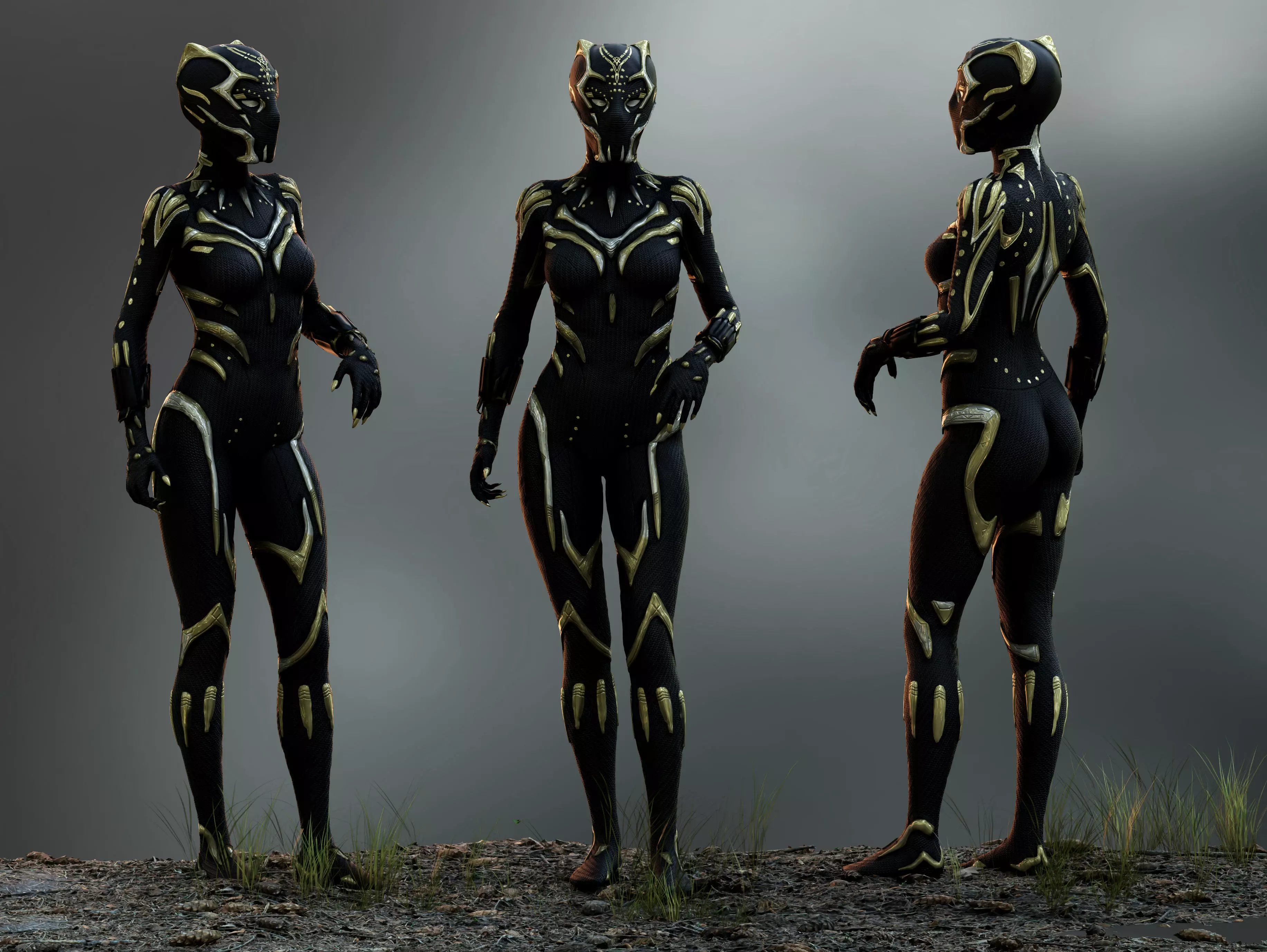 Black Panther Shuri Low-poly 3D model