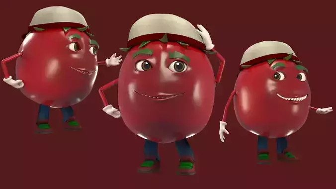 Cartoon food tomato man 3D model
