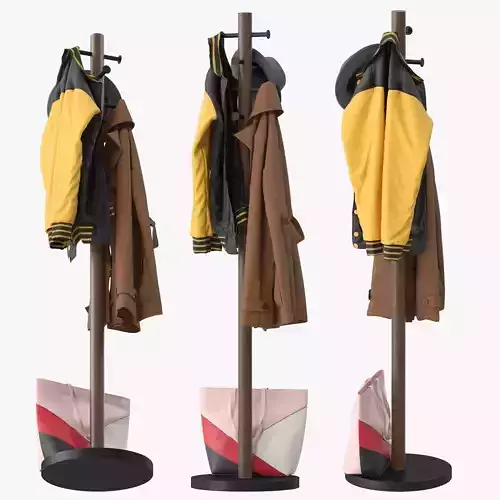 Pillar Coat Rack 3D model
