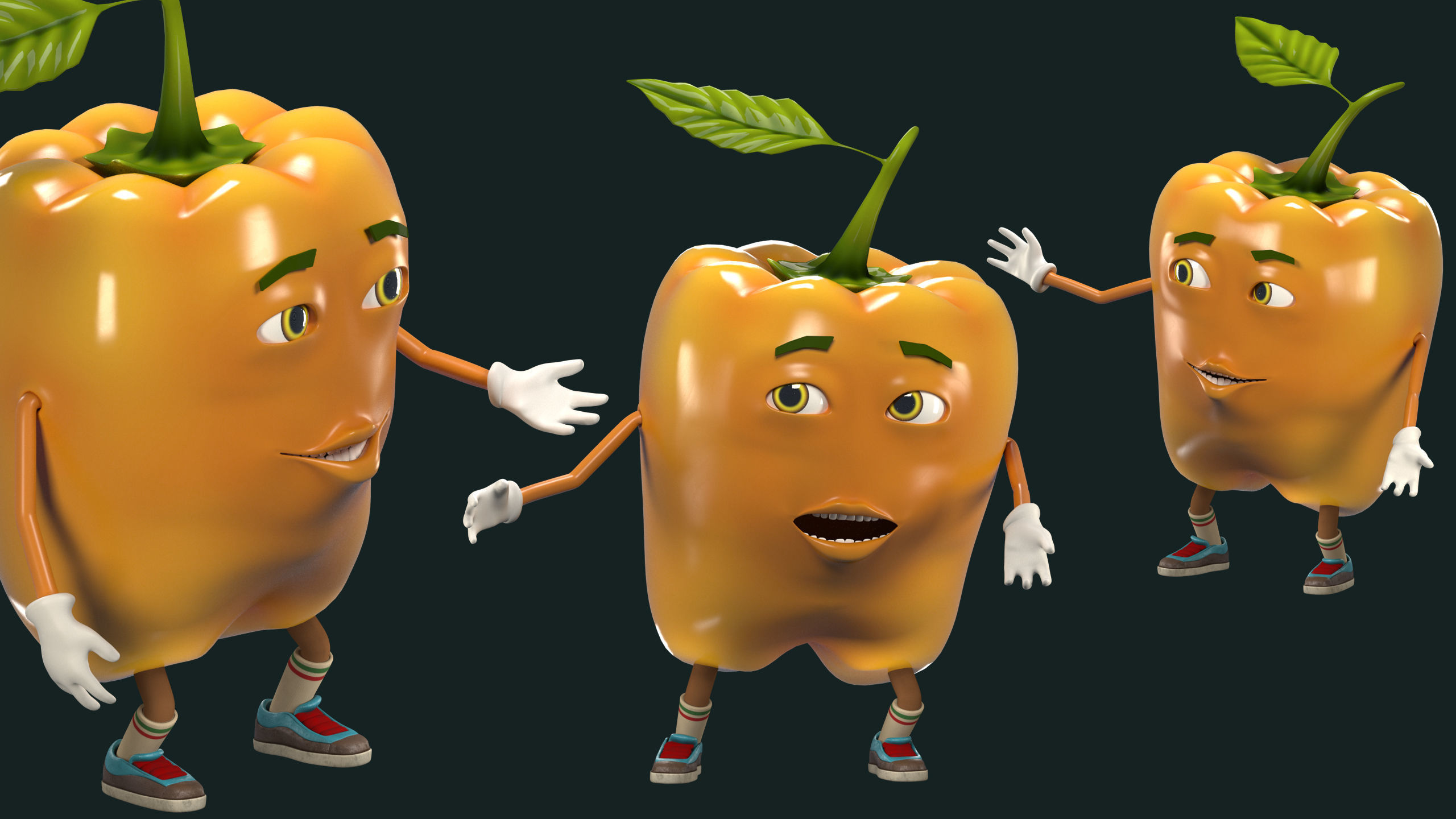 Cartoon food set 3D model_10