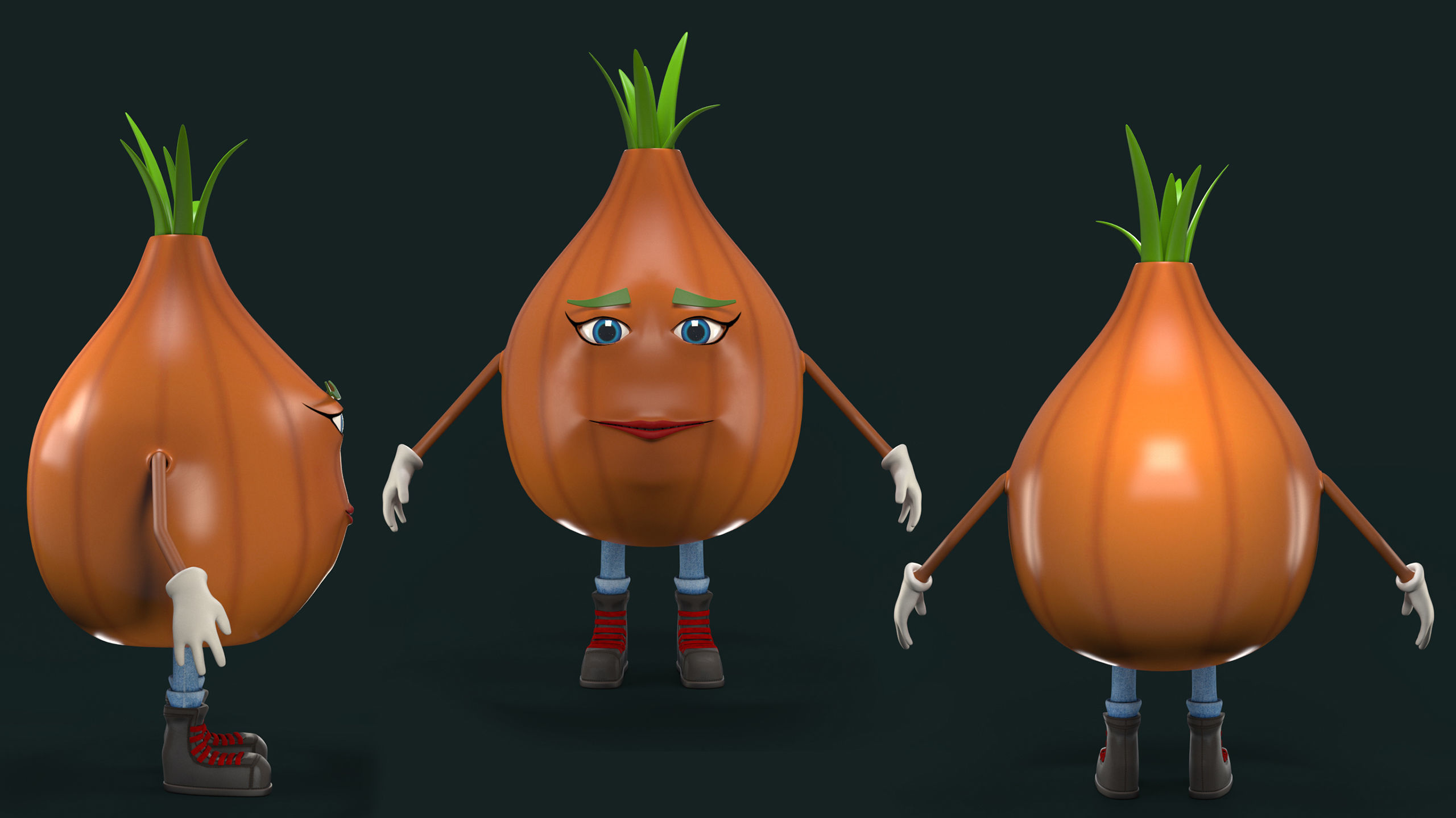 Cartoon food set 3D model_5