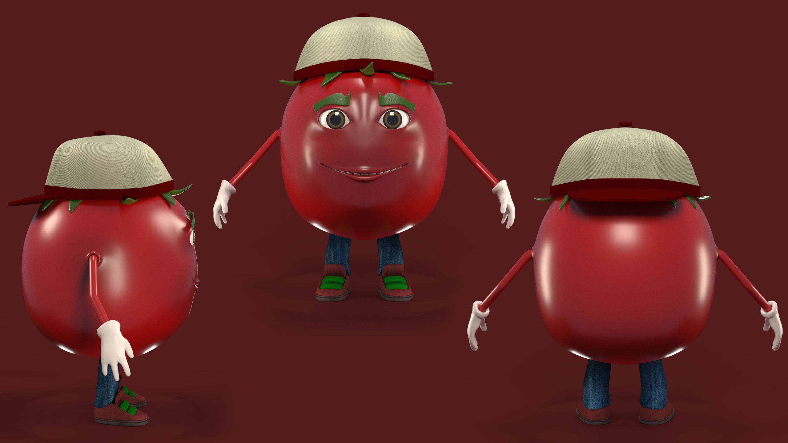 Cartoon food set 3D model_14